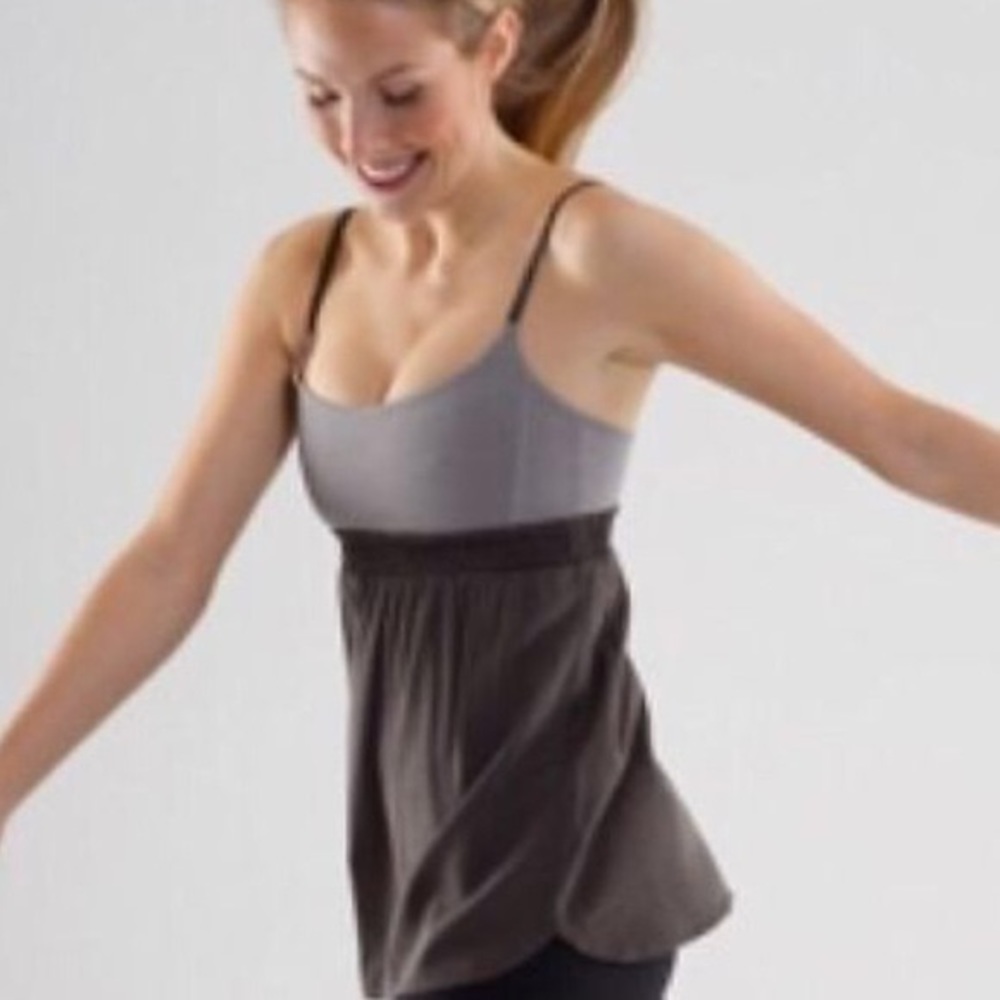 Lululemon Grey/Striped Bliss Babydoll Tank, 6